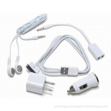 5 In 1 Iphone Charging Kit 5mw White For Iphone 4s 4 3g 3gs